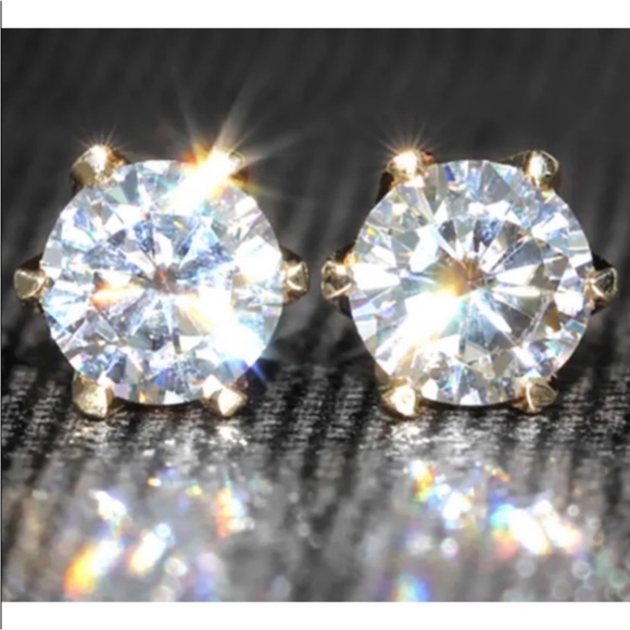 💖 Hypoallergenic Stainless Steel Cubic Zirconia Earrings 10mm NEW - Picture 8 of 8